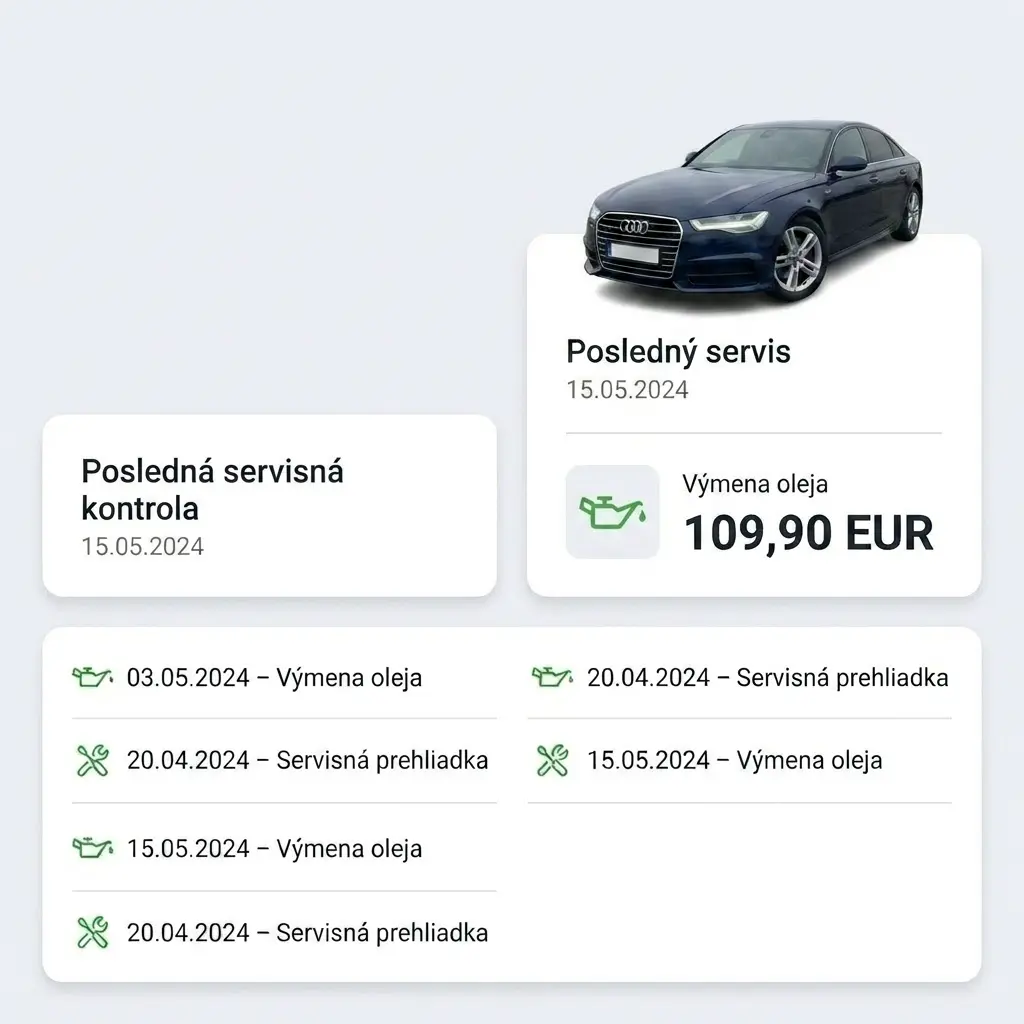 Ukážka: servisná história